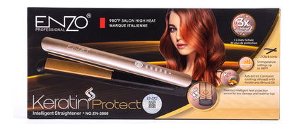 Boîte noire du lisseur ENZO Keratin Protect, modèle EN-3860