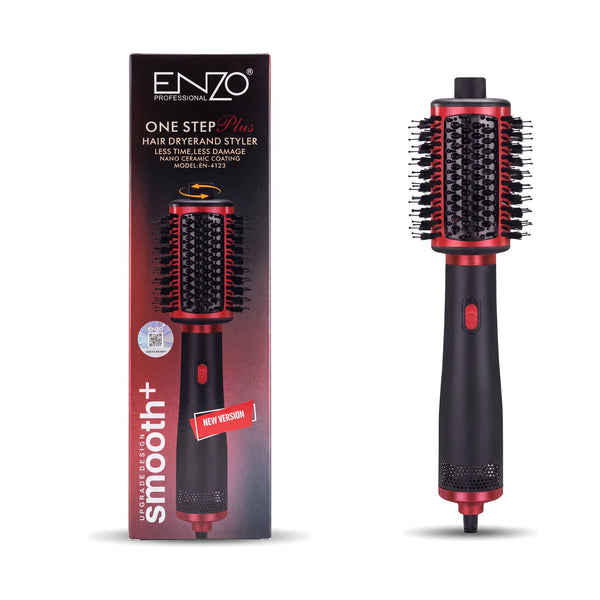 Brosse soufflante ENZO One Step Plus EN-4123 à côté de sa boîte